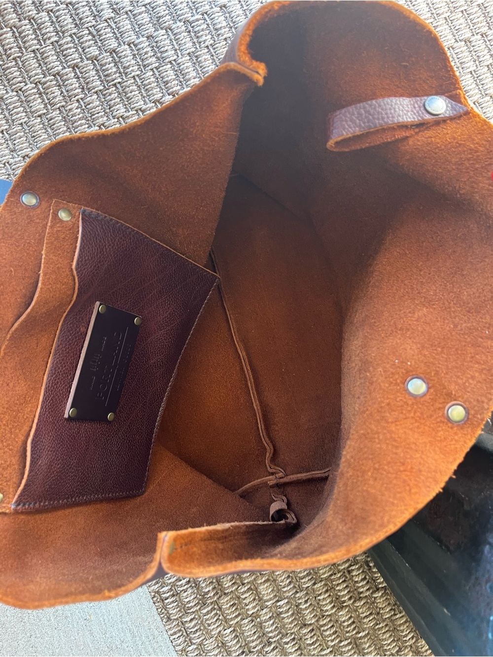 Portland Leather Deep Nutmeg Brown Leather Tote Oversized - Picture 5 of 8